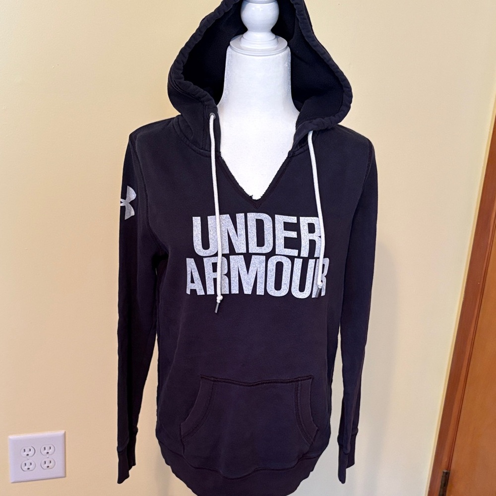 Under Armour coldgear hoodie sweatshirt navy white